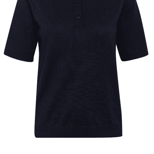 Saint Tropez Mila strik I Polo pullover i sort