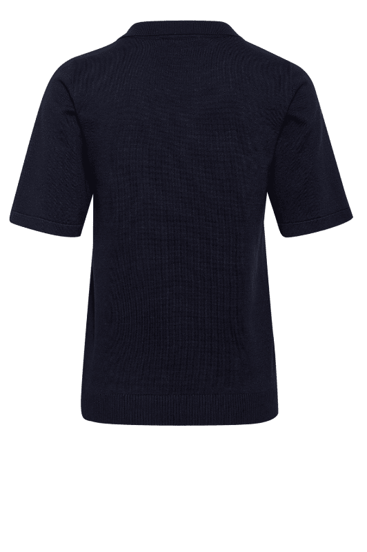 Saint Tropez Mila strik I Polo pullover i sort