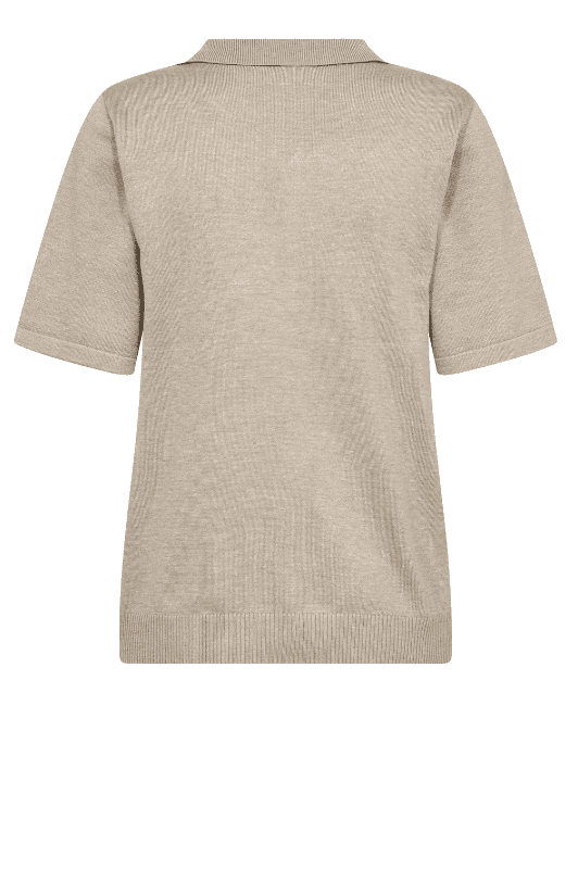 Saint Tropez Mila strik I Polo pullover i sand