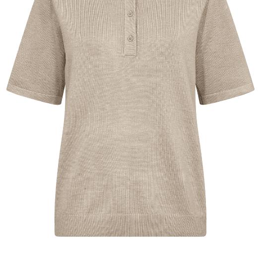 Saint Tropez Mila strik I Polo pullover i sand