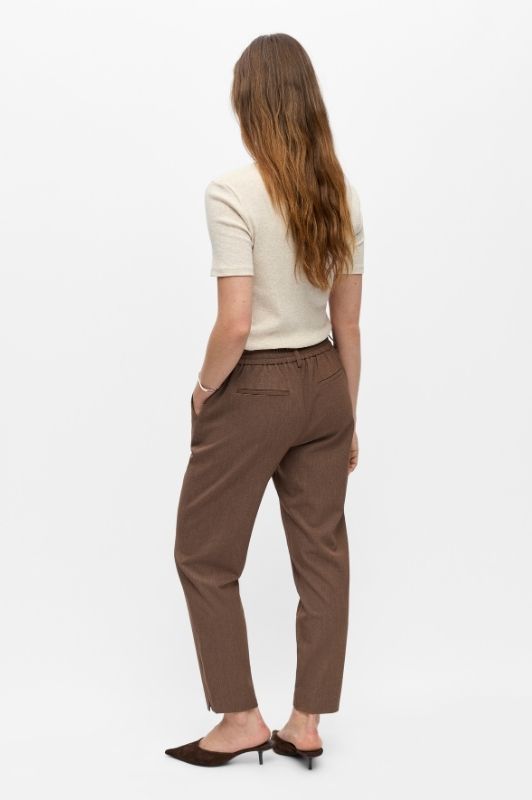 Object Lisa slim pant | Brun melange pæn buks I Dresslab