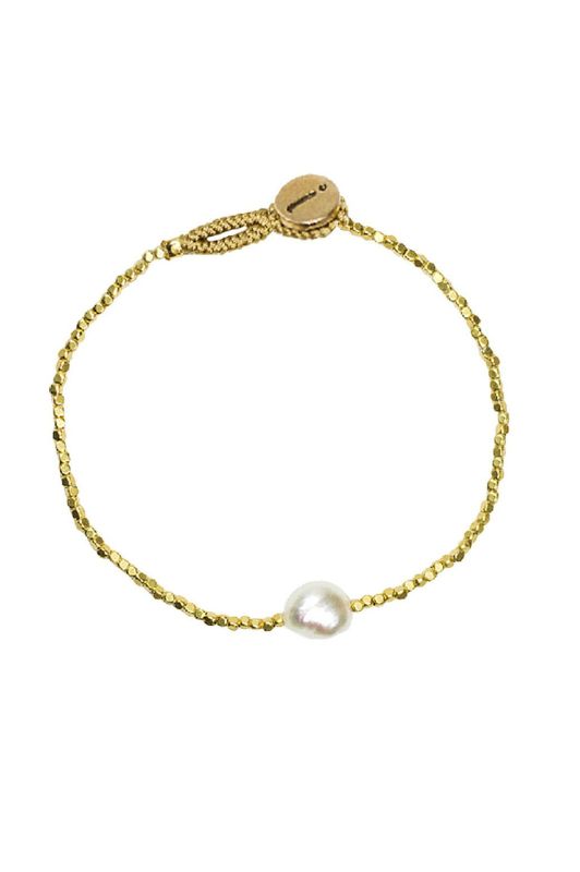 Ibu jewels armbånd I Joanie 14K guldbelagt med ferskvandsperle I Dresslab