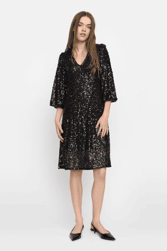 Soft Rebels Audrey Dress | Festlig kjole med pailletter i sort