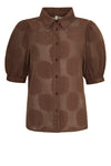 Ofelia Lola blouse I Fin strikbluse med blomstermotiv i brun