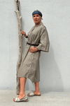 Gaspar Mumbai stripe dress | Dusty green kjole i khaki strib I Dresslab