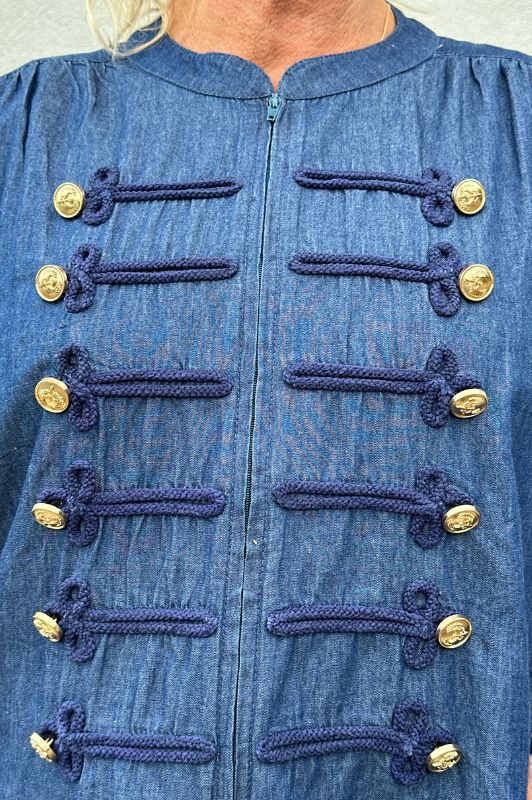 PRE ORDER  Luna zip denimkjole | Cool jeanskjole med guldsmed