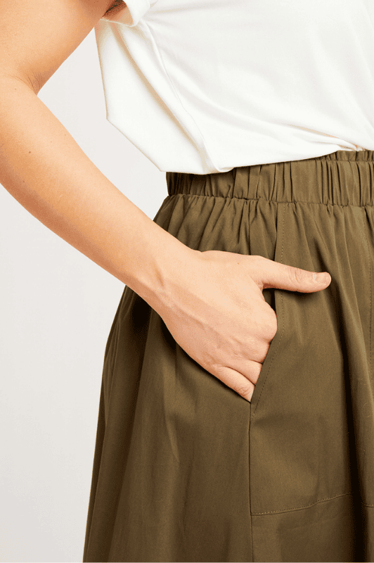 La Rouge Vilma skirt nederdel | Poplin nederdel army