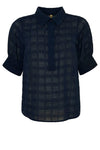 Ofelia Mera fest top i navy med ternet optik I Dresslab