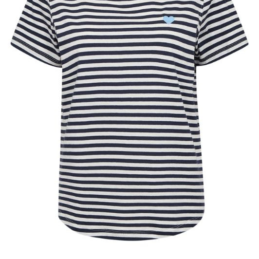 FreeQuent Mian t-shirt | Navy og hvidstribet sommer tee I Dresslab