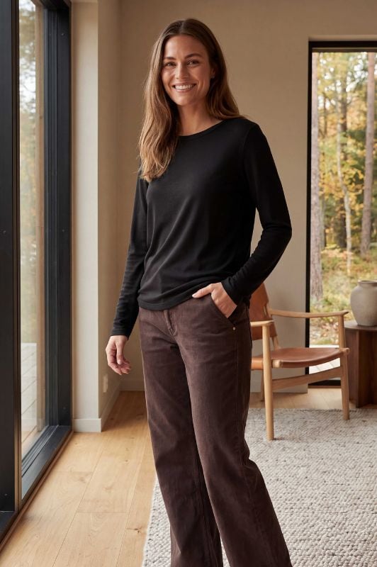 Prepair Bibiane T-shirt  i Blød langærmet basic i sort