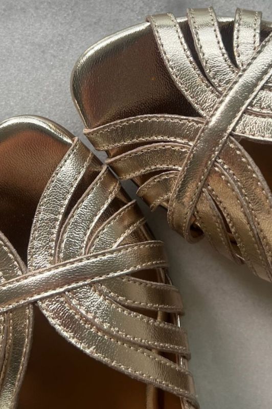 Copenhagen Shoes Passionate | Ballerina i guldfarvet skind