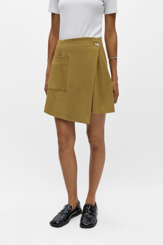 Object Lisa skirt I Kort asymmetrisk nederdel i khaki