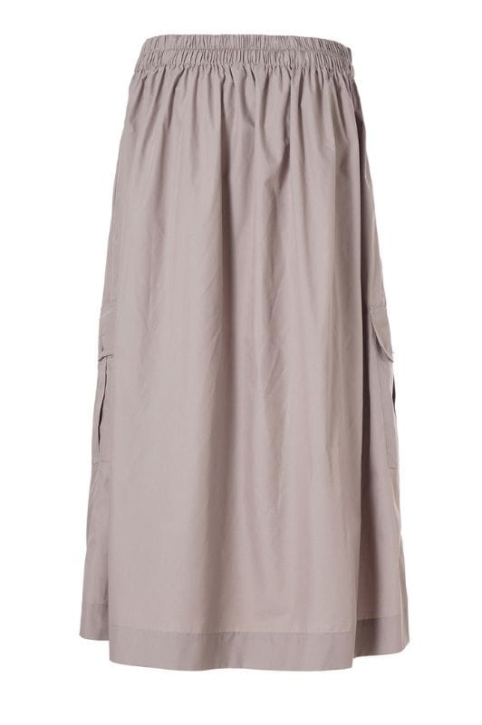 Luxzuz Malle skirt I Lang lys grå cargo nederdel med lommer I Dresslab