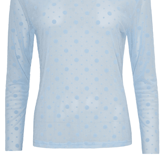 Ofelia Gitte bluse | Lyseblå meshbluse med prikker