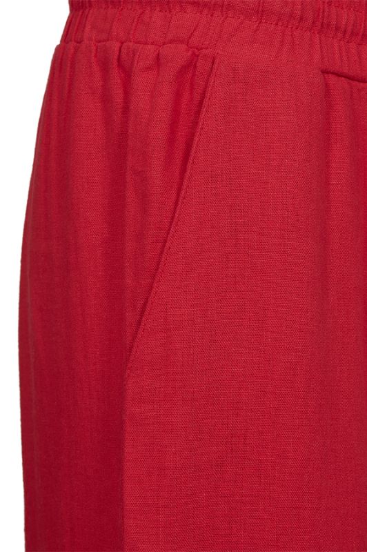 Freequent Lava ankle pant | Røde ankelbukser i hør