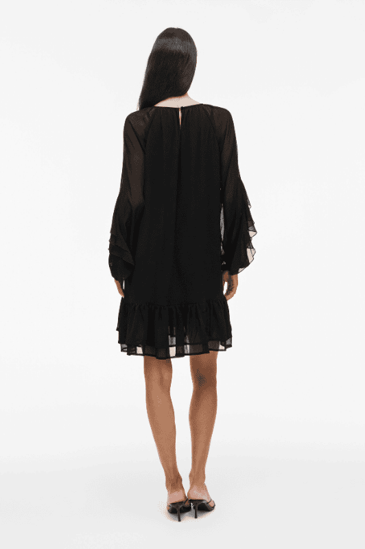 VILA Vibinna Dress | Chiffon kjole i sort