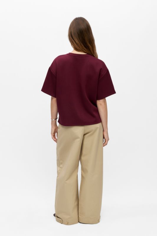 Object Andrea bordeaux boxy t-shirt I Dresslab