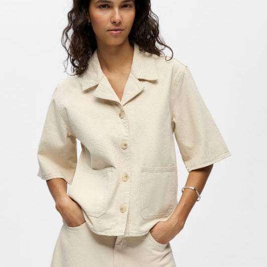 Object Pixie denim jakke i creme I Dresslab