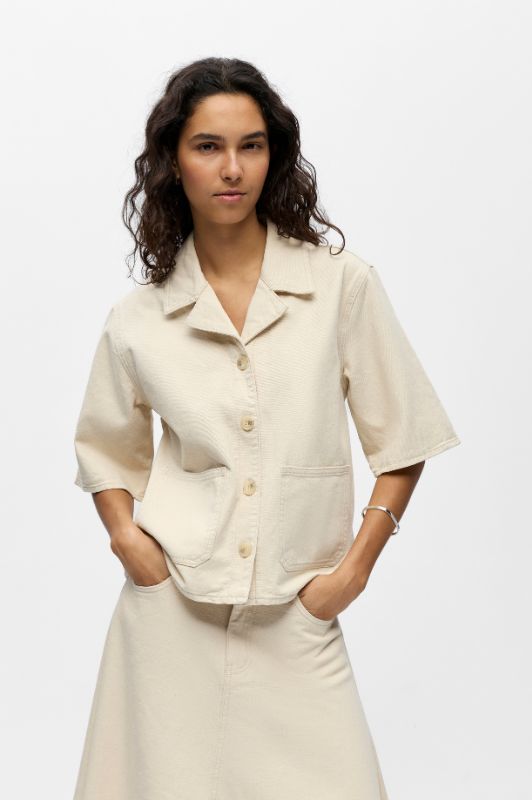 Object Pixie denim jakke i creme I Dresslab