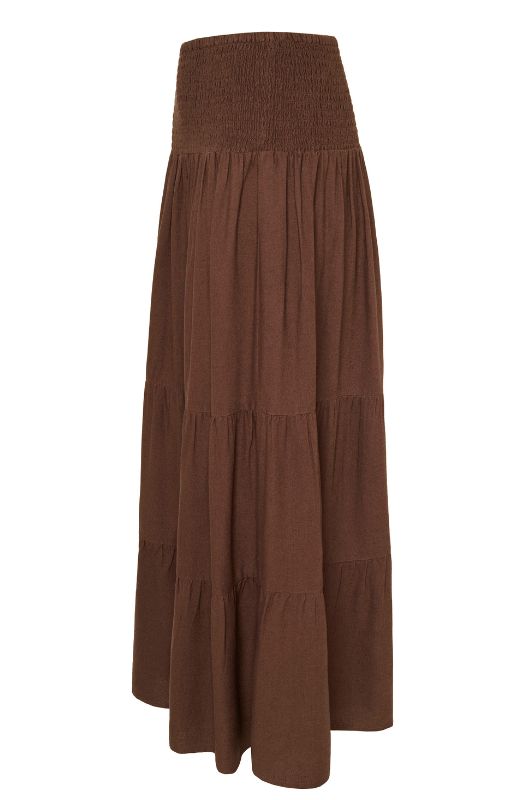 Ofelia Gira hør skirt | Hørnederdel i mørkebrun I Dresslab
