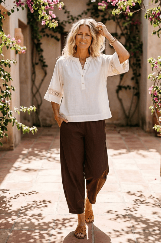 Prepair Chloe | Barrelpant i chokoladebrun I Dresslab