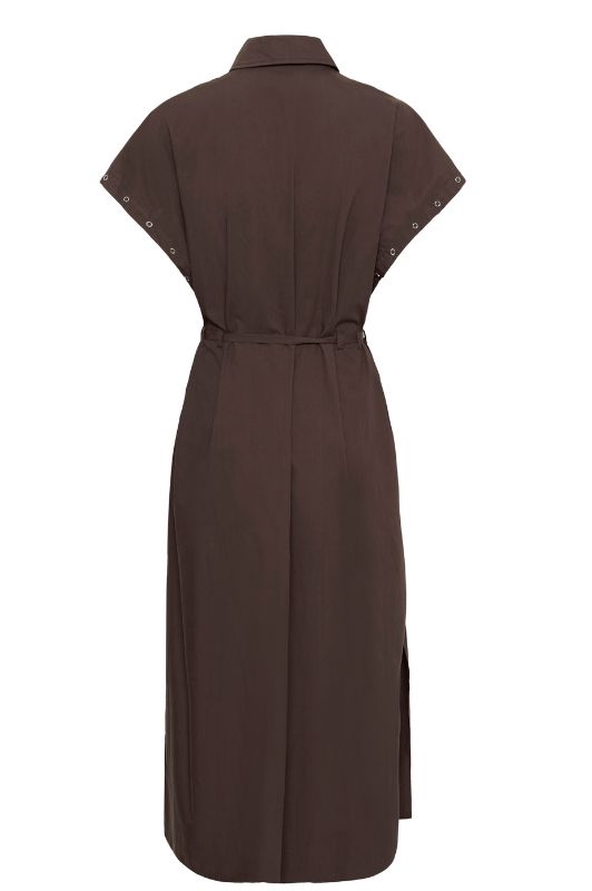 Karen By Simonsen Vicky Dress | Cool brun poplin kjole I Dresslab