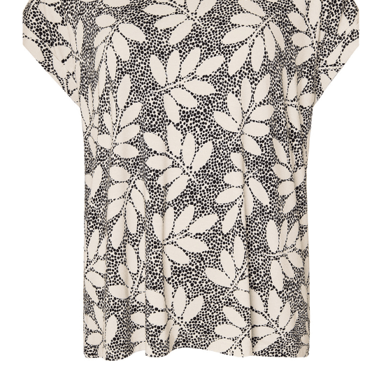 Ofelia Bina t-shirt | Printet sort hvid t-shirt i viscose