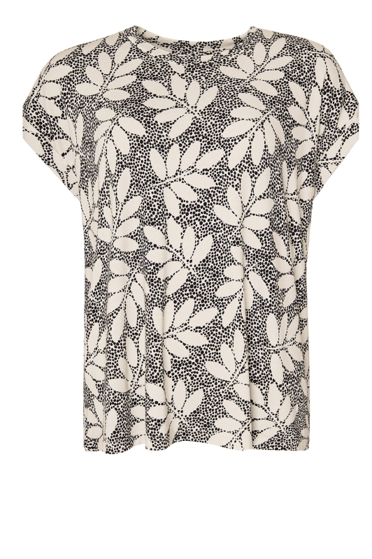 Ofelia Bina t-shirt | Printet sort hvid t-shirt i viscose