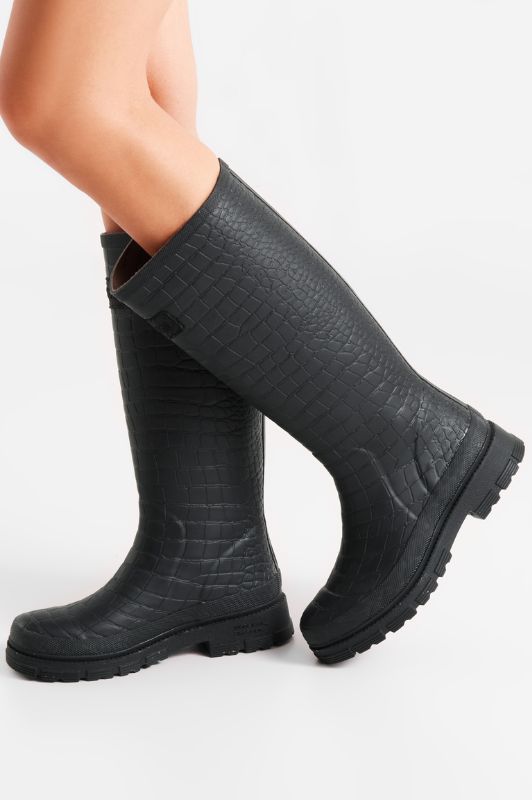 WODEN Le croco Waterproof | Høj gummistøvle i croco look