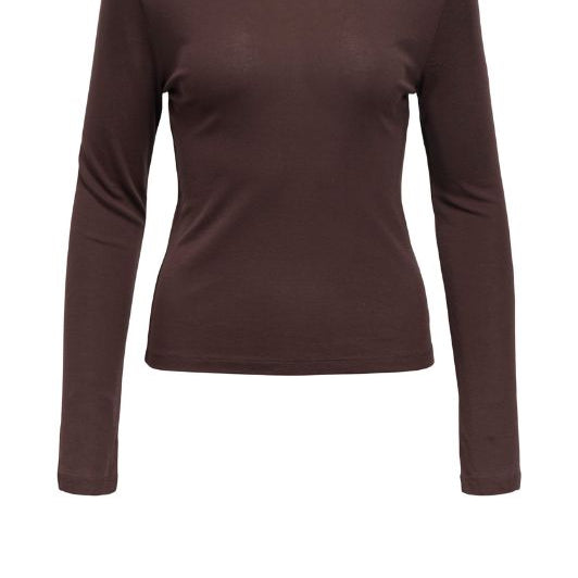 Object Alma top I Blød langærmet t-shirt i chokoladebrun