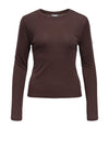 Object Alma top I Blød langærmet t-shirt i chokoladebrun