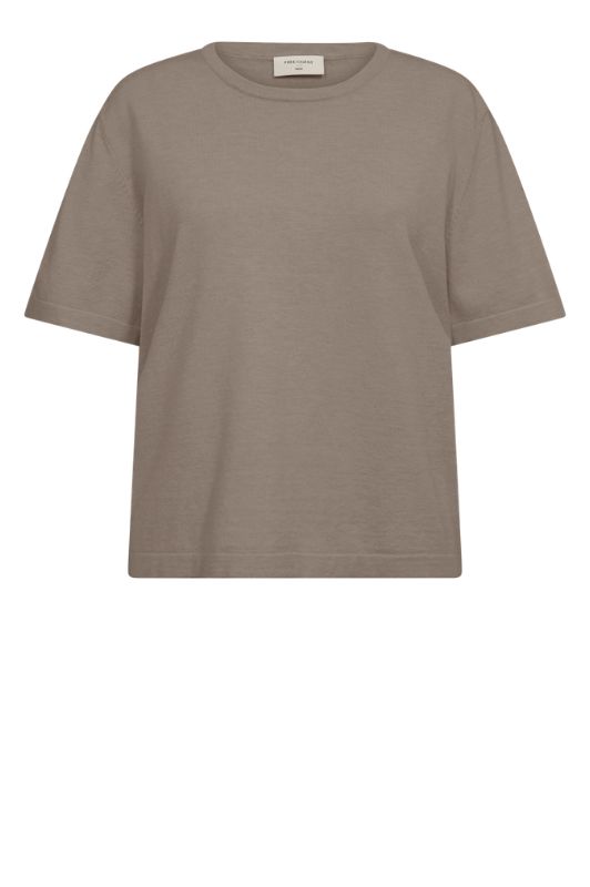 Freequent Rose pullover I Kortærmet strikbluse i sand