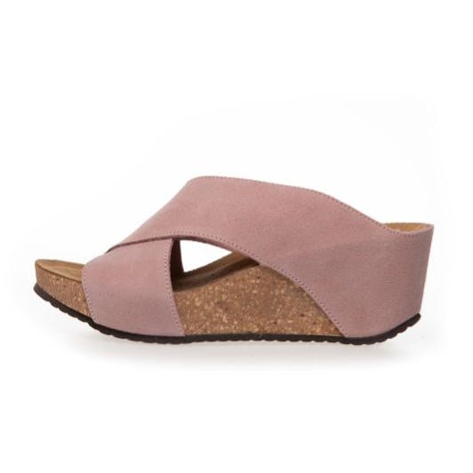 Copenhagen Shoes Frances sandal I Rosa ruskind med kilehæl