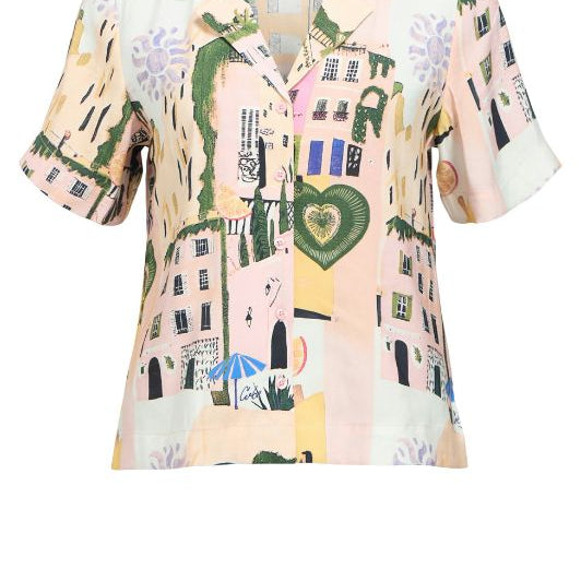 Object Martha skjorte i sjovt farverigt print I Dresslab