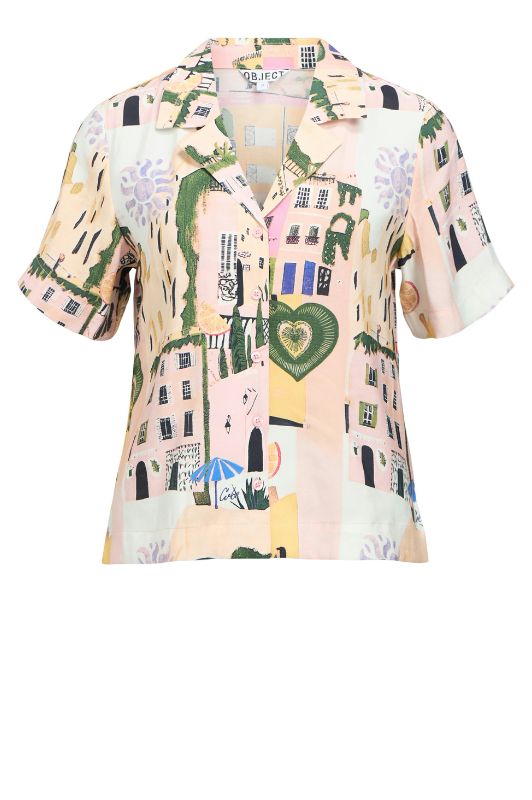 Object Martha skjorte i sjovt farverigt print I Dresslab