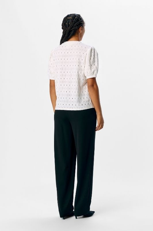 Object Laila hvid s/s top i blonde look I Dresslab