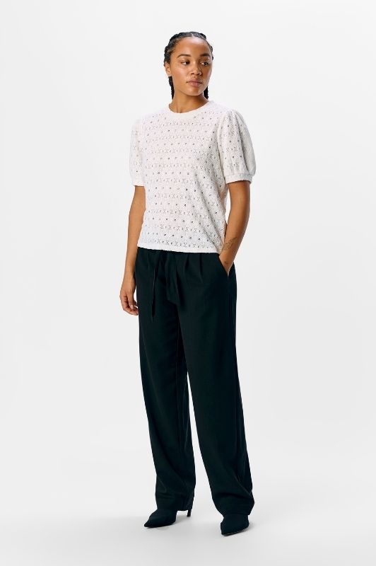 Object Laila hvid s/s top i blonde look I Dresslab