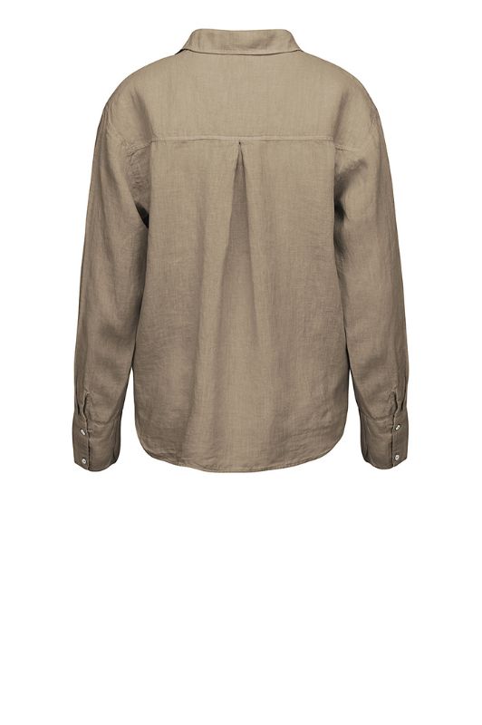Luxzuz Kitt shirt I Gennemknappet hørskjorte i sand