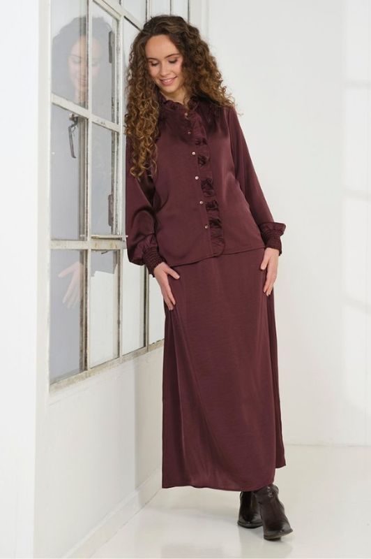 Prepair Lulu nederdel | Cool satin A-shape i bordeaux