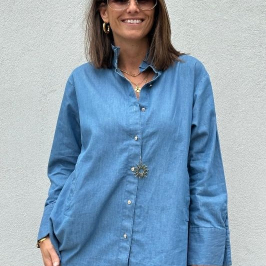PRE ORDER Gaspar Siena I Cool denim bluse