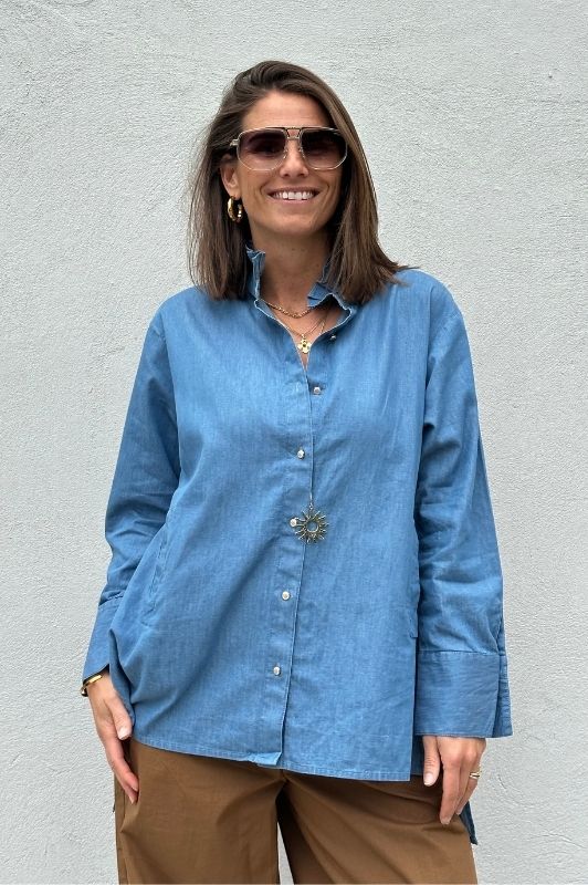 PRE ORDER Gaspar Siena I Cool denim bluse