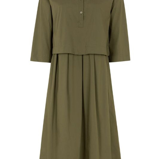Tooday Amara dress I Kjole i a-shape med skjortelook I Army