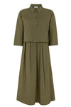 Tooday Amara dress I Kjole i a-shape med skjortelook I Army