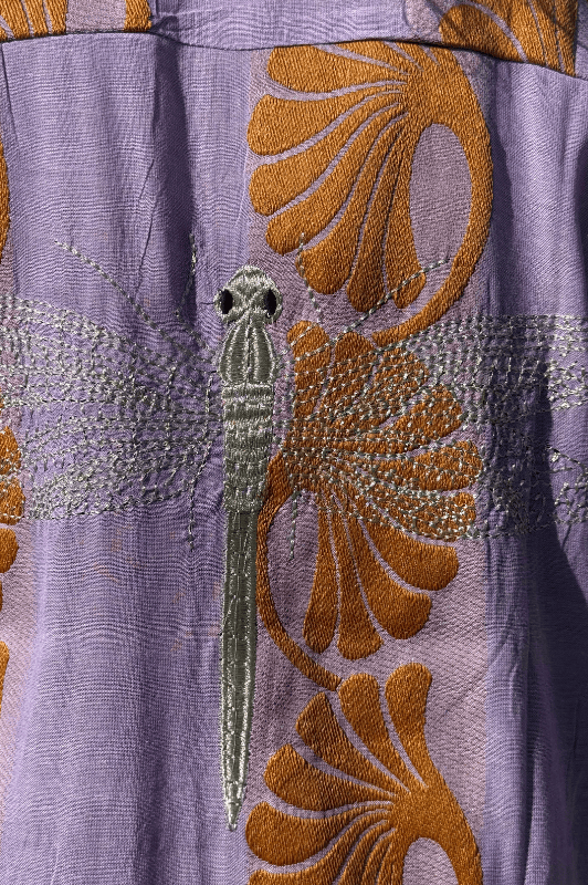 Gaspar Mumbai jaquard dress | Flot kjole i sand og lilla I Dresslab