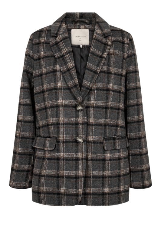 Freequent Zango jacket I Grå ternet blazer