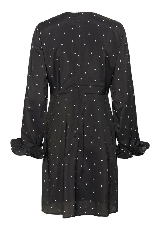 Karen By Simonsen Caroline Dress | Sort hvid prikket kjole