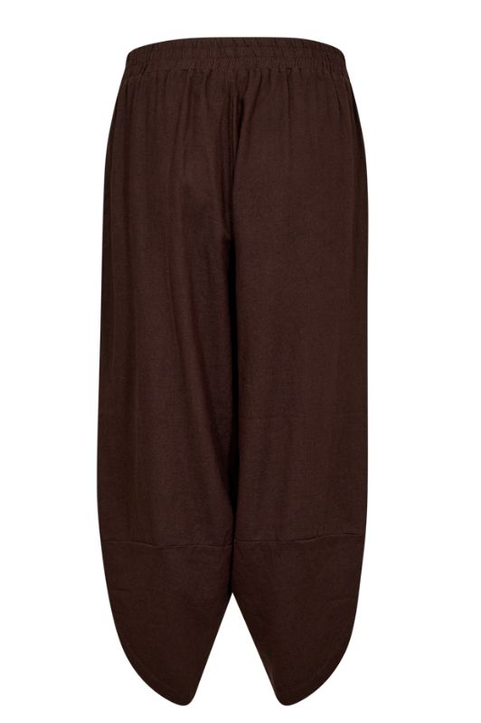 Freequent Lava berber pant | Cool hørbuks i mørkebrun I Dresslab