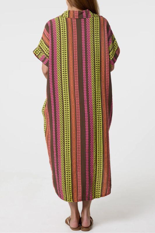 Studio West dress I Brun jaquard sommerkjole