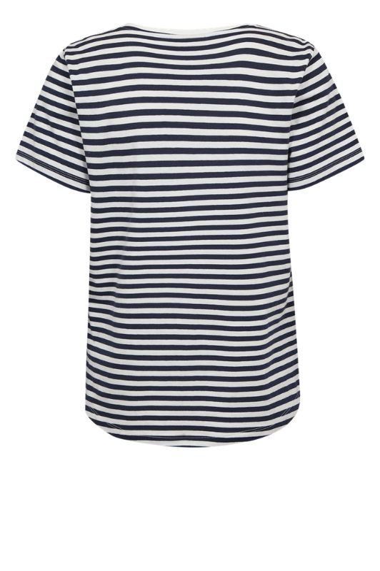 FreeQuent Mian t-shirt | Navy og hvidstribet sommer tee I Dresslab