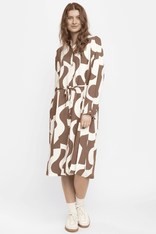 Soft Rebels Fiona dress | Flot skjortekjole i sand print